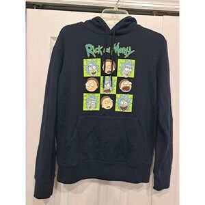 Rick And Morty Head Grid Hoodie‎ Sweatshirt Unisex Men's Sz S Pullover